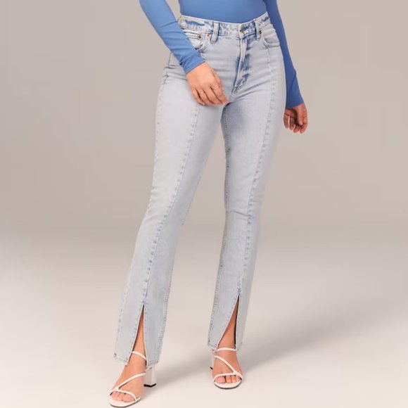 Abercrombie Light Wash Curve Love High Rise Skinny Jeans Size 33/16 - Picture 1 of 4